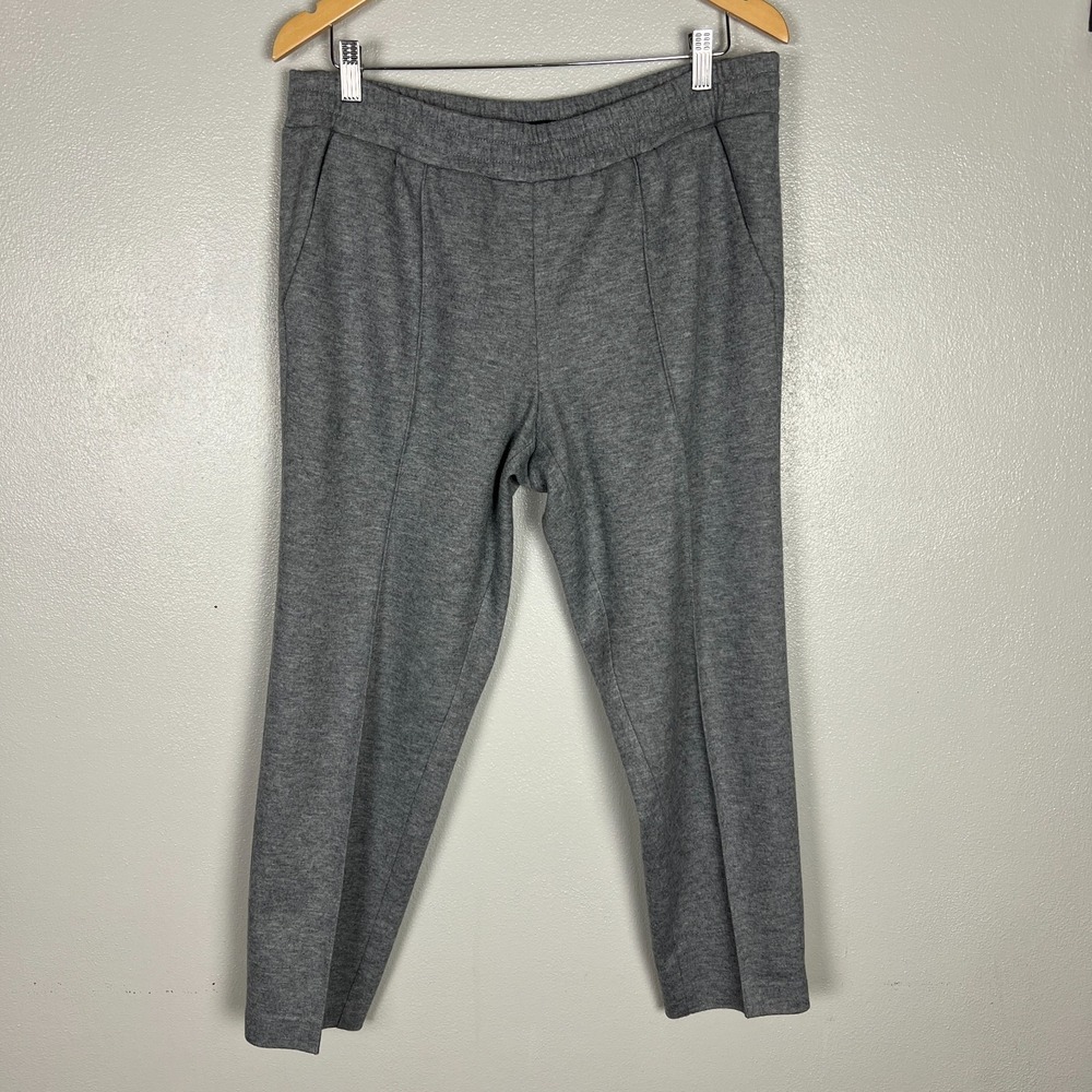J Crew Pants Womens 10 Gray Tailored Pull On Wool Crop Ankle Straight Pockets